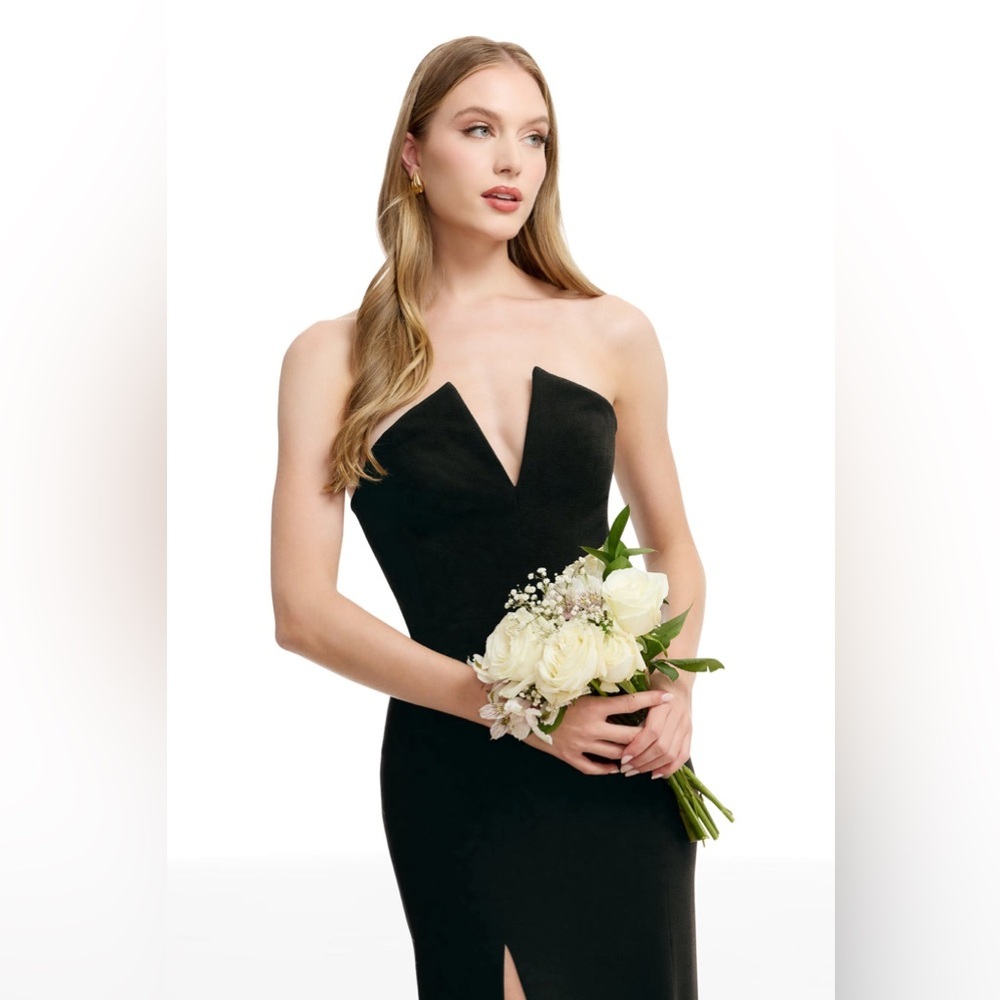 Dress The Population Fernanda Gown • Black XXL • Strapless Slit Evening Dress - Picture 2 of 7